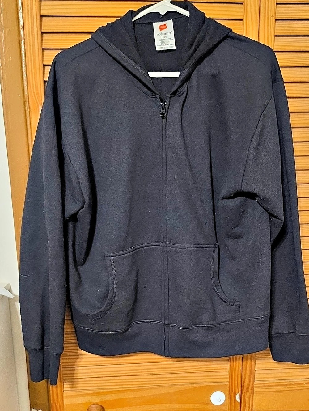 Hanes EcoSmart Full-Zip Fleece Hoodie Black Size Large